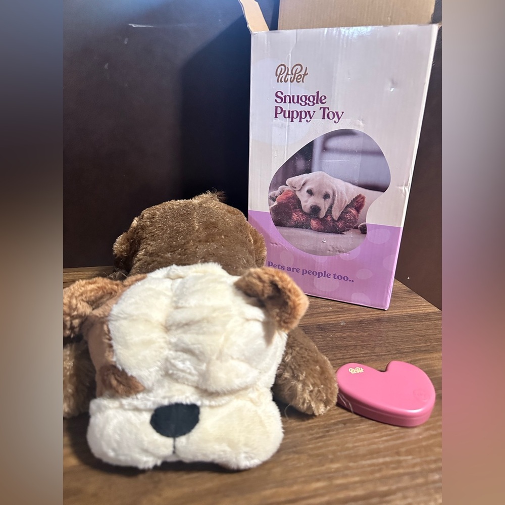 Snuggle Puppy Toy with heartbeat - Brown and Cream